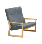 BE - 2 dvojkřeslo, koženka OTO SA 2 - koženka tmavě šedá